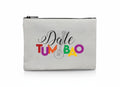 Son Y Tumbao Dale Tumbao graphic pouch with colorful text and guitar illustration, zipper closure.
