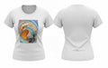 Son Y Tumbao white t-shirt with vibrant graphic of grand piano, instruments, and musical notes. Comfortable, breathable fabric.