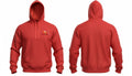 Son Y Tumbao red pullover hoodie with adjustable drawstrings, kangaroo pocket, and colorful chest logo.