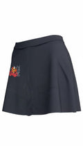 Son Y Tumbao black flared skater skirt with subtle graphic detail on the left hip. Comfortable, flowing fabric.